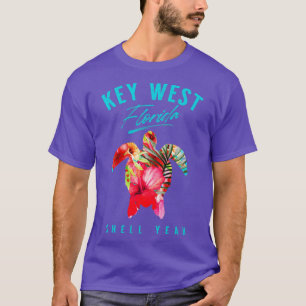 T-shirt Key West Florida Tropical Hibiscus Fleurs Voyage e