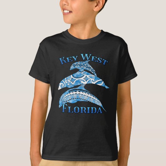 T-shirt Key West Florida Vacances Dauphins Tribaux (Devant)