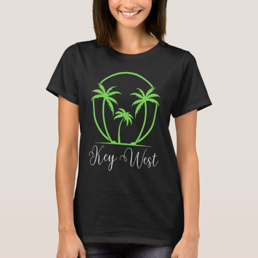 T-shirt Key West Florida Vacation Beach Tropical Palm Tree (Devant)