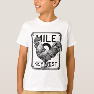 T-shirt Key West Floride Poulet Rétro Mile 0 Coq Mile