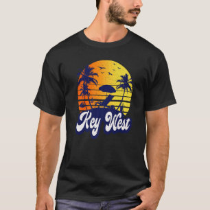 T-shirt Key West Floride Sunset Beach Retro Premium