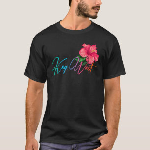 T-shirt Key West Hibiscus Fleurs Florida Beach Luau Party