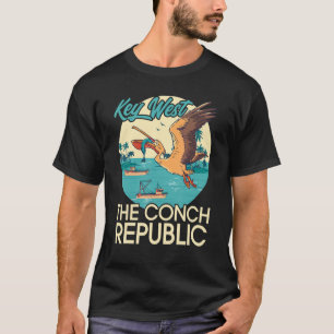T-shirt Key West La Conh Republic Oiseau Animal Pelican