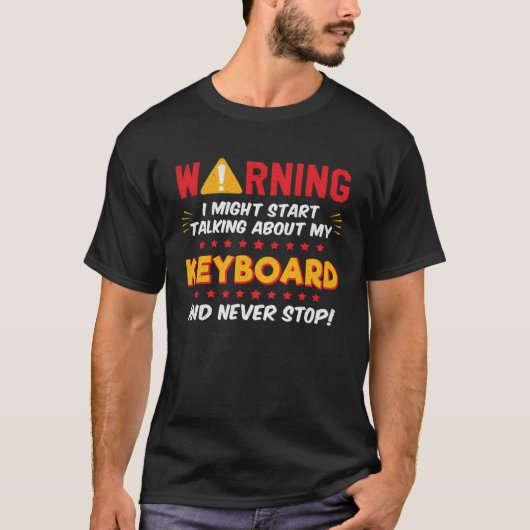 T-shirt Keyboard Piano Music PlayerJoke Graphic (Devant)