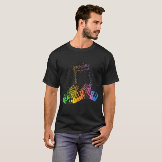 T-shirt Keyboard Piano Player Funny Musician Keyboardier (Devant entier)