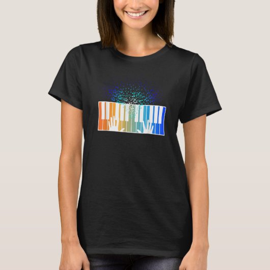 T-shirt Keyboard Piano Player  Musician Keyboardist Gag Ou (Devant)