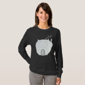 T-shirt Keyhole Kitty Cute Doux Commodé Chat Clair Blanc G (Devant entier)