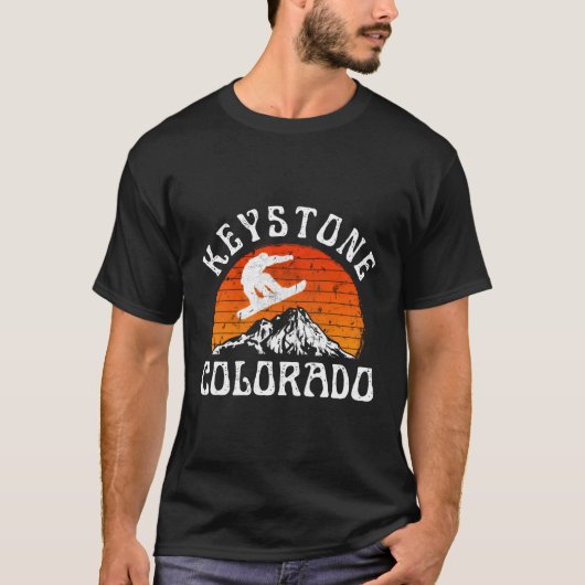 T-shirt Keystone Colorado Snowboarder Mountains Ski (Devant)