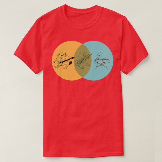 T-shirt Keytar Platypus Venn Diagramme OGB (Design devant)