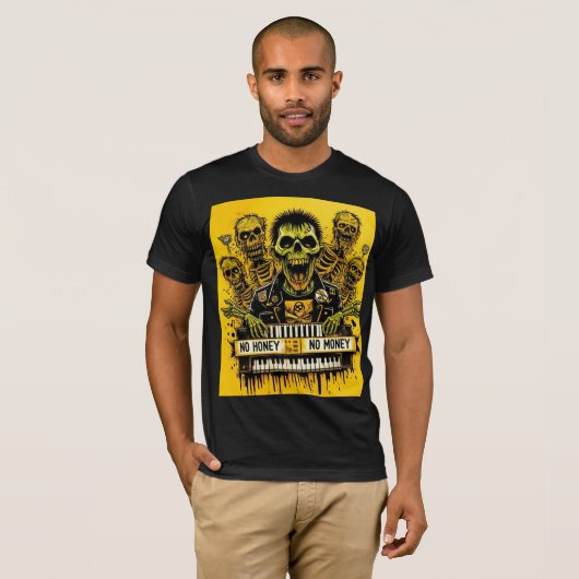T-shirt Keytar zombie (Devant entier)