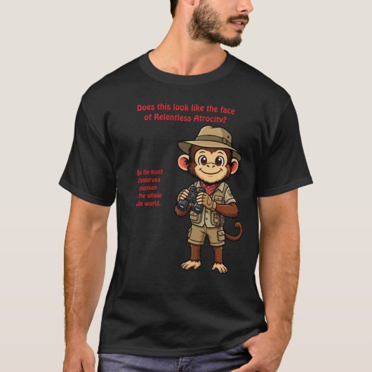 T-shirt Khaki Macaque (Devant)