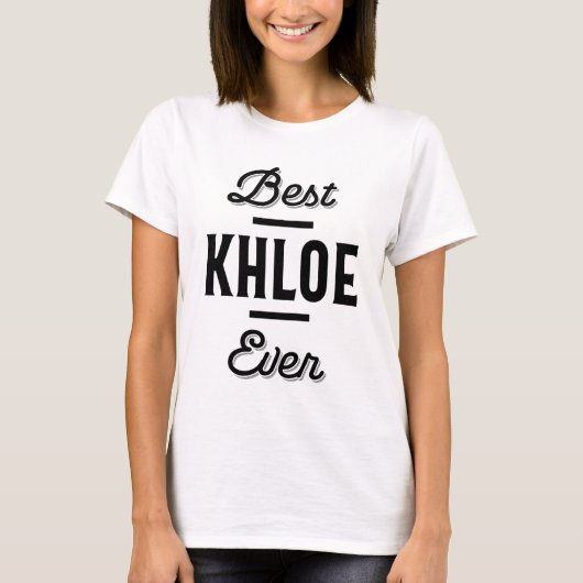T-shirt Khloe Nom personnalisé Cadeau Anniversaire (Devant)