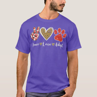 T-shirt Ki Peace Love Secourt Adopter Costume Amoureux des