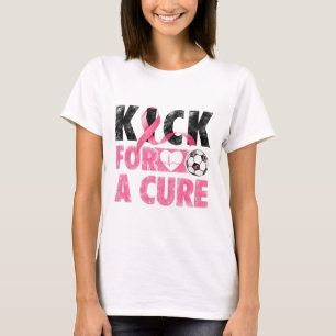 T-shirt Kick For A Cure Respecter Le Cancer Du Sein Pink R