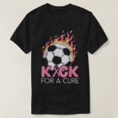 T-shirt Kick For A Cure Soccer Player Respirateur Cancer d (Design devant)