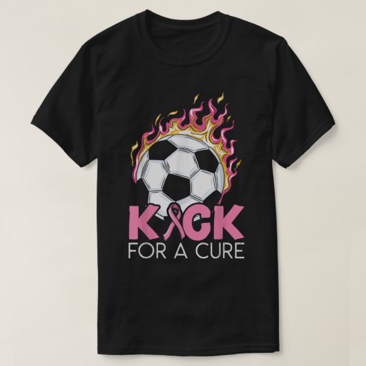 T-shirt Kick For A Cure Soccer Player Respirateur Cancer d (Design devant)