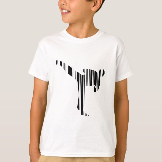 T-shirt KICKBOXER BAR CODE Motif de code-barres de kickbox (Devant)