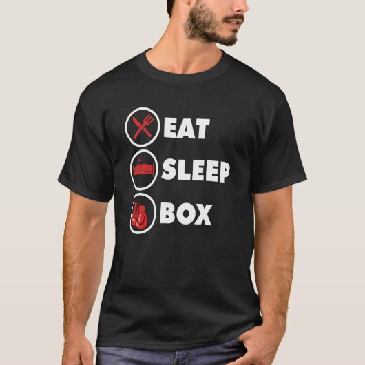 T-shirt Kickboxer Eat Sleep Box Boxing Boxer Kickboxing (Devant)