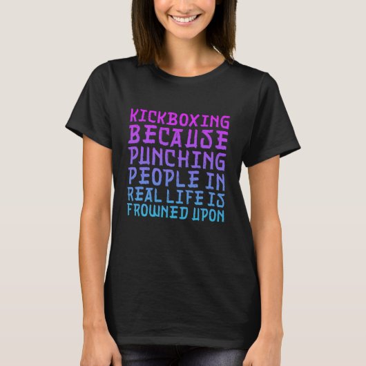T-shirt Kickboxing Drôle Punching Les Gens Est Décongelé S (Devant)