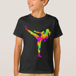 T-shirt Kickboxing Kickboxeuse Karaté Femmes Filles Enfant