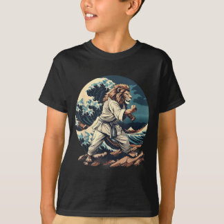 T-shirt Kickboxing Lion Vagues Taekwondo Jiu-Jitsu Mma Lio
