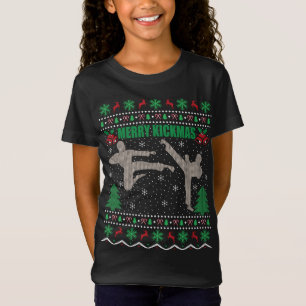 T-Shirt Kickboxing Lover Xmas Cadeau laid Merry Kickmas Ch