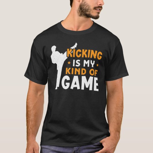 T-shirt Kicking Est Mon Genre De Game Karate Design (Devant)