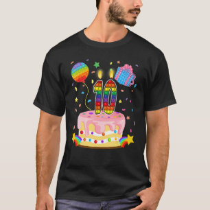 T-shirt Kid Pop It 10th Birthday cake Girls Boys 10 Years