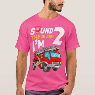 T-shirt Kid Sound the Alarm I'm 2 - Fire Truck Firefighter