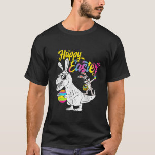 T-shirt Kidasaurus Happy Pâques T Rex Dino Dabbing Rabbit