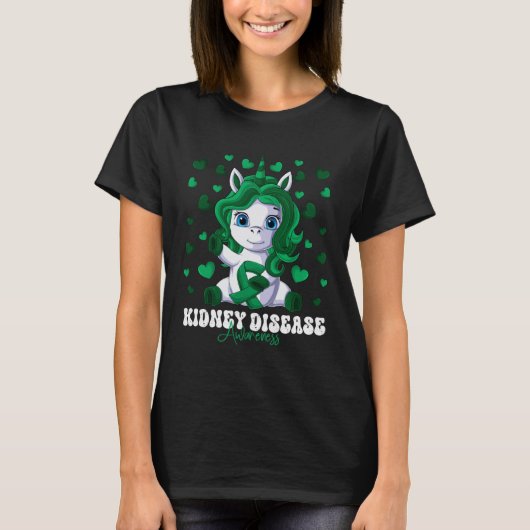 T-shirt Kidney Disease Awareness Month Green Ribbon Unicor (Devant)