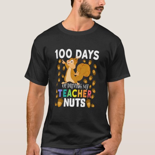 T-shirt Kids 100 Days of Driving My Teacher Nuts Squirrel  (Devant)