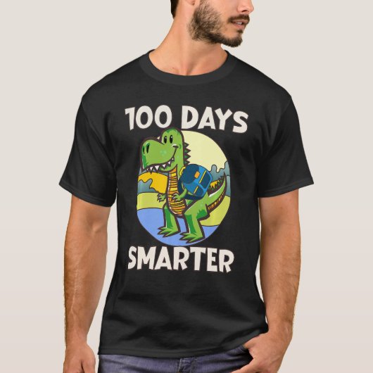 T-shirt Kids 100 days smarter, Cute dino Happy 100th Day o (Devant)