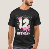 T-shirt Kids 12 Twelfth 12th Birthday Girls Bday Princess  (Devant)