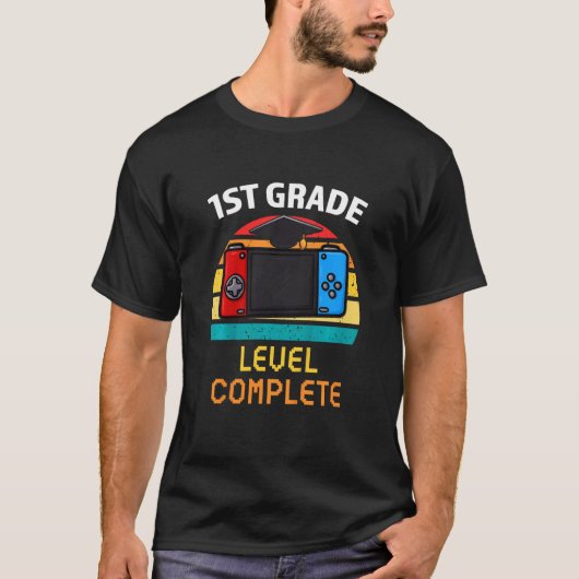 T-shirt Kids 1st Grade Level Complete Graduation party Fi (Devant)