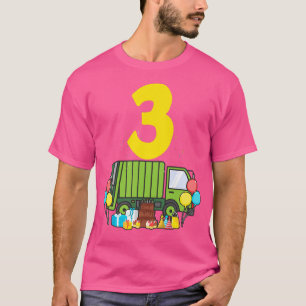 T-shirt Kids 3 Birthday Boy 3 Year Old Garbage Truck Bir