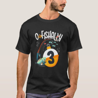 T-shirt Kids 3rd Birthday Fishing Theme For Boys And Girls