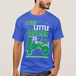 T-shirt Kids 4 Years Old Boy Tractor Little Farmer 4th Bir