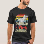 T-shirt Kids 5 Year Old Dinosaur Birthday 5th T Rex Dino F<br><div class="desc">Enfants 5 ans Dinosaure Anniversaire 5e T Rex Dino Cinq Saurus</div>