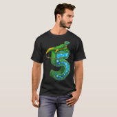 T-shirt Kids 5 Year Old Lizard Reptile 5th Birthday Party  (Devant entier)