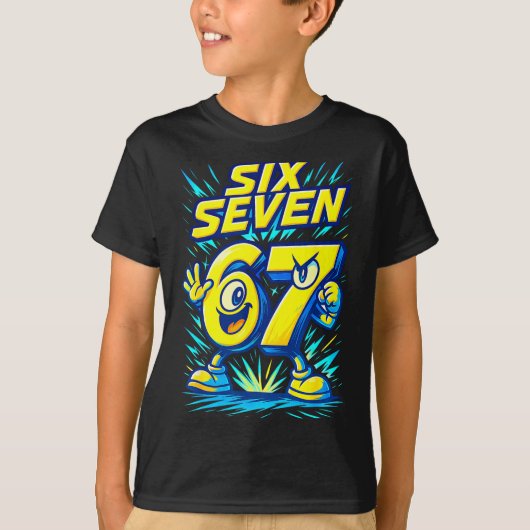 T-shirt Kids 67 Six Seven Italian Brainrot 6 7 Funny Meme  (Devant)