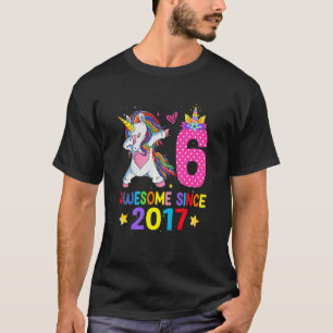 T-shirt Kids 6 Year Old Girls Teens Dabbing Unicorn 6th B