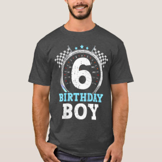 T-shirt Kids 6th Birthday Boy 6 Sixth Race Birthday Racing