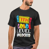 T-shirt Kids 7th Grade Level Unlocked Video Gamer Back To  (Devant)