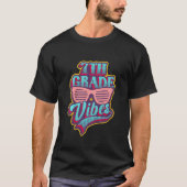 T-shirt Kids 7th Grade Vibes 1st Day Of School Student Bac (Devant)