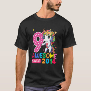 T-shirt Kids 9 Year Old Girls Teens Flossing Unicorn 9th