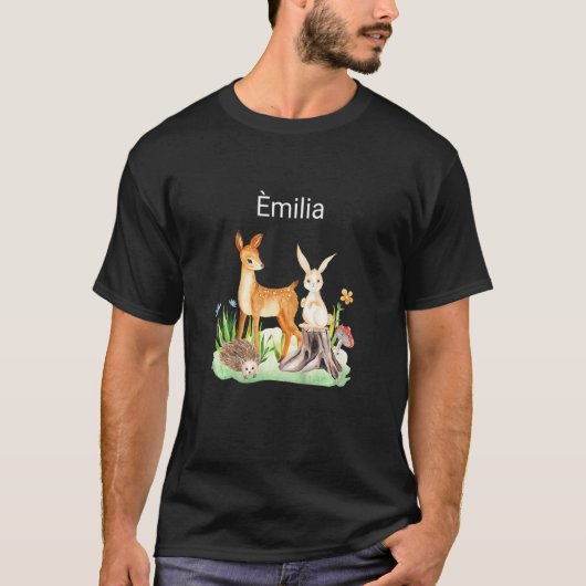 T-shirt Kids Animal deer rabbit hedgehog Èmilia (Devant)
