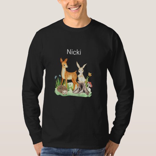 T-shirt Kids Animal deer rabbit hedgehog Nicki (Devant)