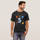 T-shirt Kids Astronaut Rocket Space Boy Ich Bin 5 Ans Bi (Devant entier)