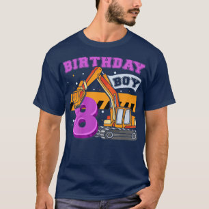 T-shirt Kids B-Day Boy 8 Years Old Digger Construc